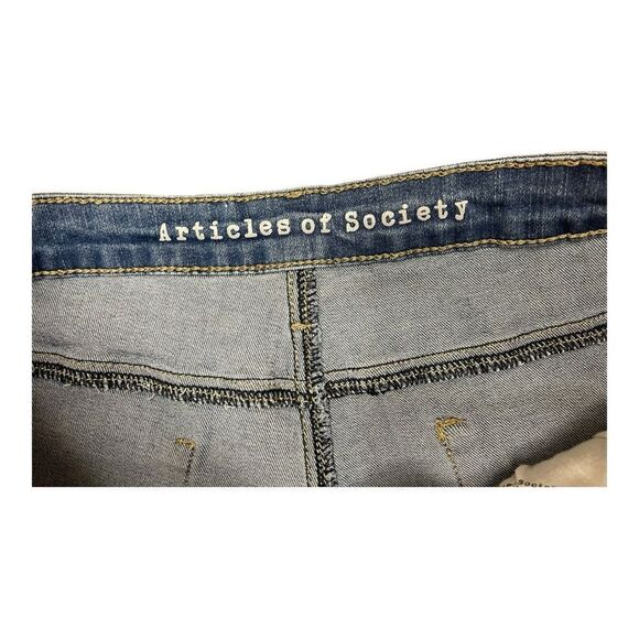 Articles of Society High Waist Wide Leg Split Hem Blue Jeans Size 13 Stretch EUC - Picture 5 of 7